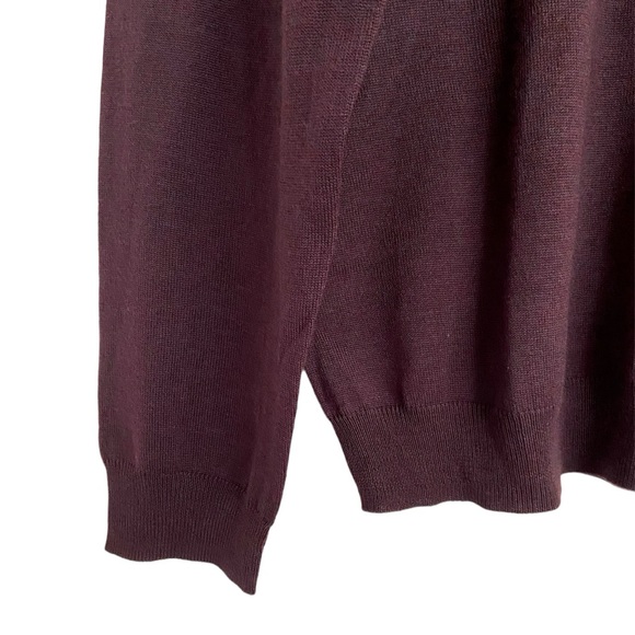Joseph Abboud Men's Modern Fit V-Neck Merino Wool Sweater Purple Wine 3XLT NEW - Picture 5 of 6